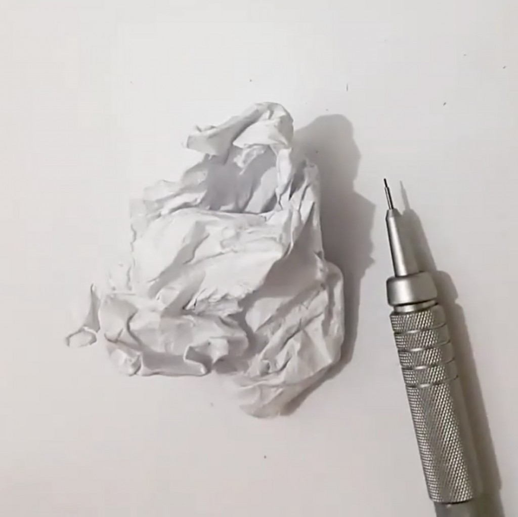 1024x1021 This Artist Sketches Using The Shadow Of Trashed Paper - Shadow Sketch