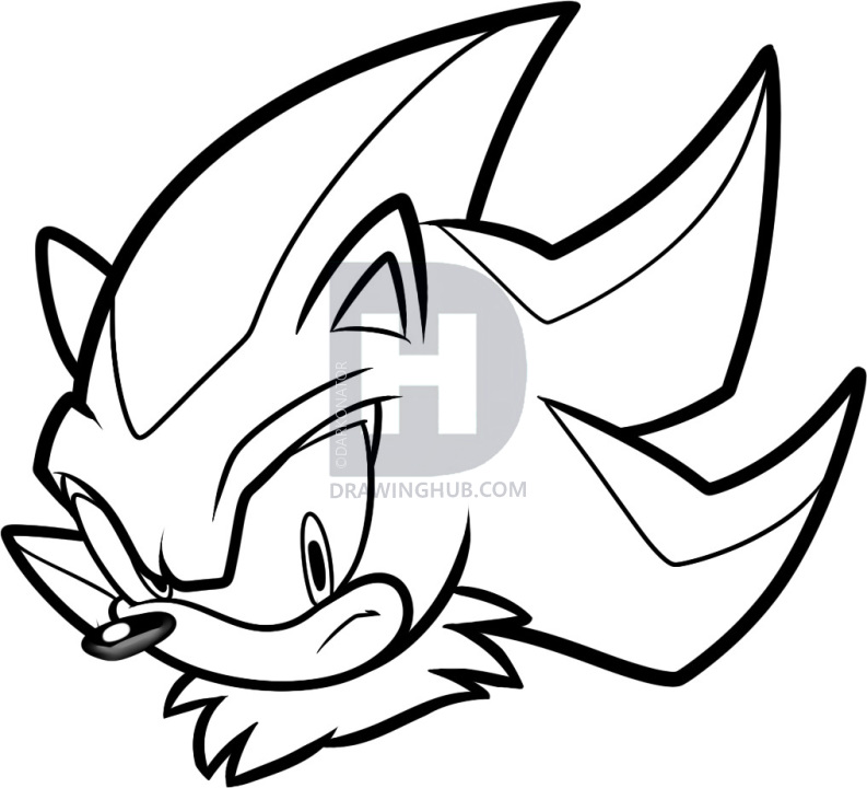 793x720 How To Draw Shadow Easy, Step By Step, Drawing Guide, By - Shadow The Hedgehog Sketch