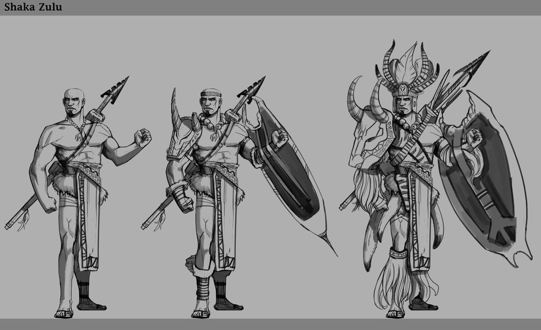 1100x672 Shaka Zulu Armor Progression Concepts - Shaka Zulu Sketch