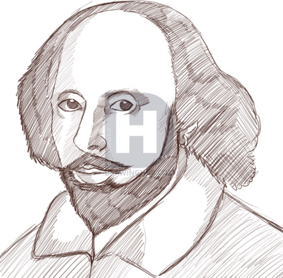 584x573 How To Draw Shakespeare, Step By Step, Drawing Guide, By - Shakespeare Sketch