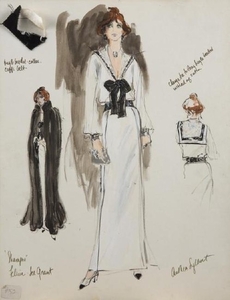 230x300 Costume Design Sketch For Lee Grant In Shampoo Lot Art - Shampoo Sketch