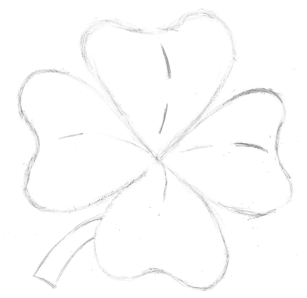 1024x994 The 4 Leaf Shamrock - Shamrock Sketch