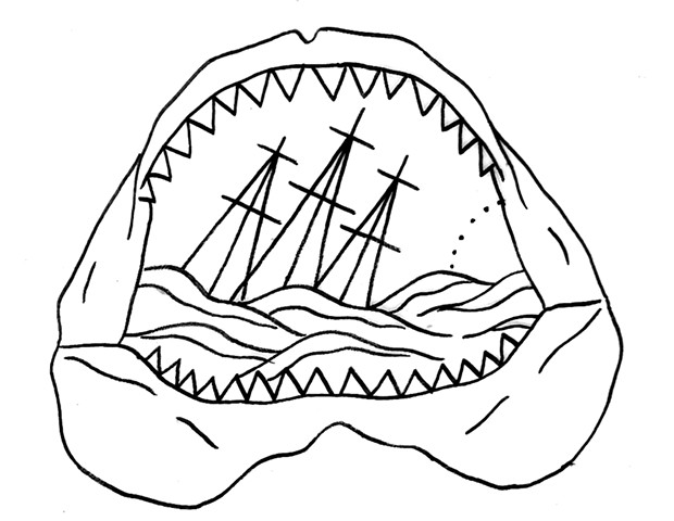 620x480 Shark Jaw Sketch - Shark Jaw Sketch