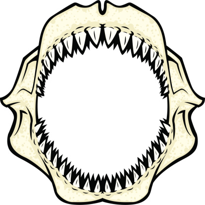 414x414 Shark Jaws Clipart - Shark Jaw Sketch
