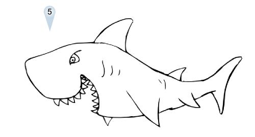 500x270 Cartoon Shark Drawings Sharks Drawings, Shark - Shark Sketch Easy