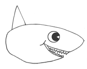 305x242 How To Draw Sharks With Cartoon Shark Drawing Lesson - Shark Sketch Easy