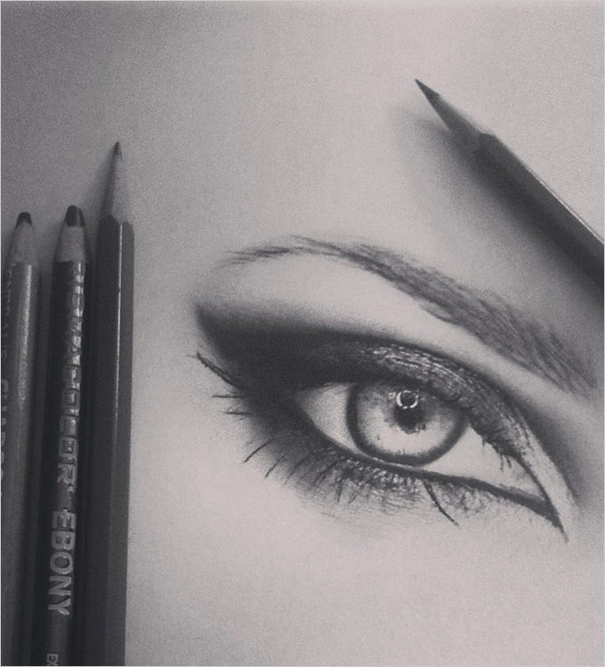 680x750 Eye Drawings - Sharp Sketch