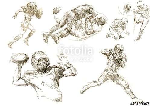 500x354 American Football Players Collection (Original Sharp Sketches - Sharp Sketch