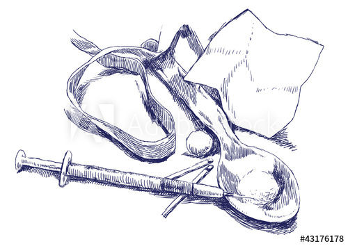 500x354 Junkies (This Is Original Blue Sketch With Sharp Lines !) - Sharp Sketch