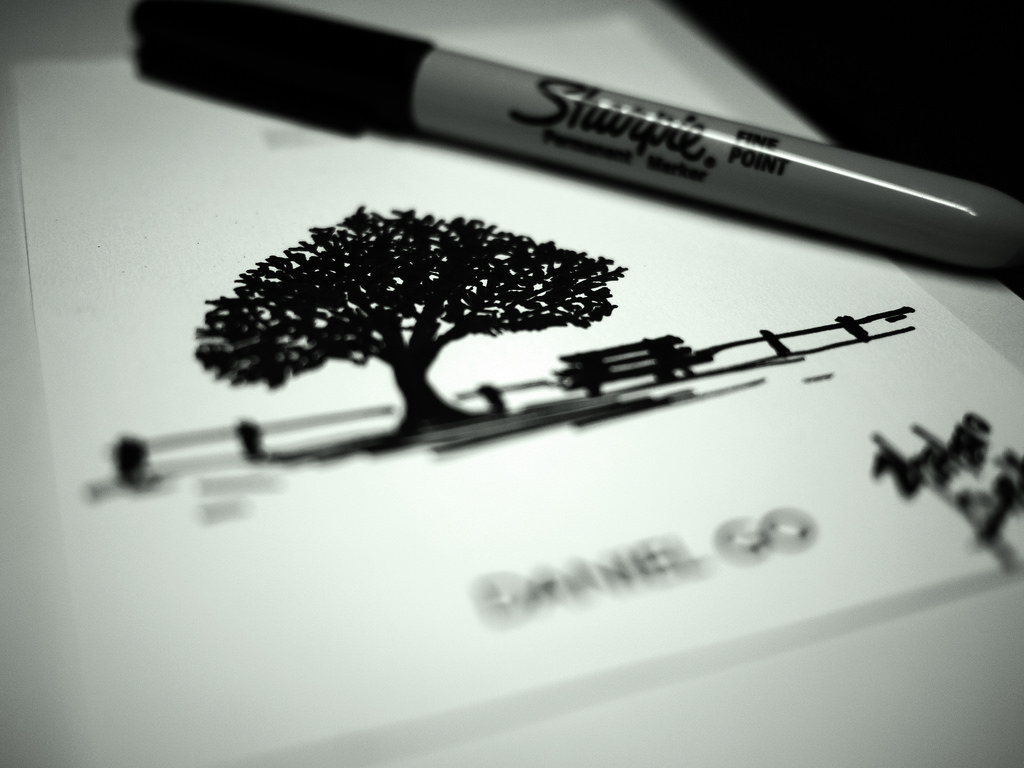 1024x768 Sharpie Sketch I Was Kinda Bored During The Break And - Sharpie Sketch