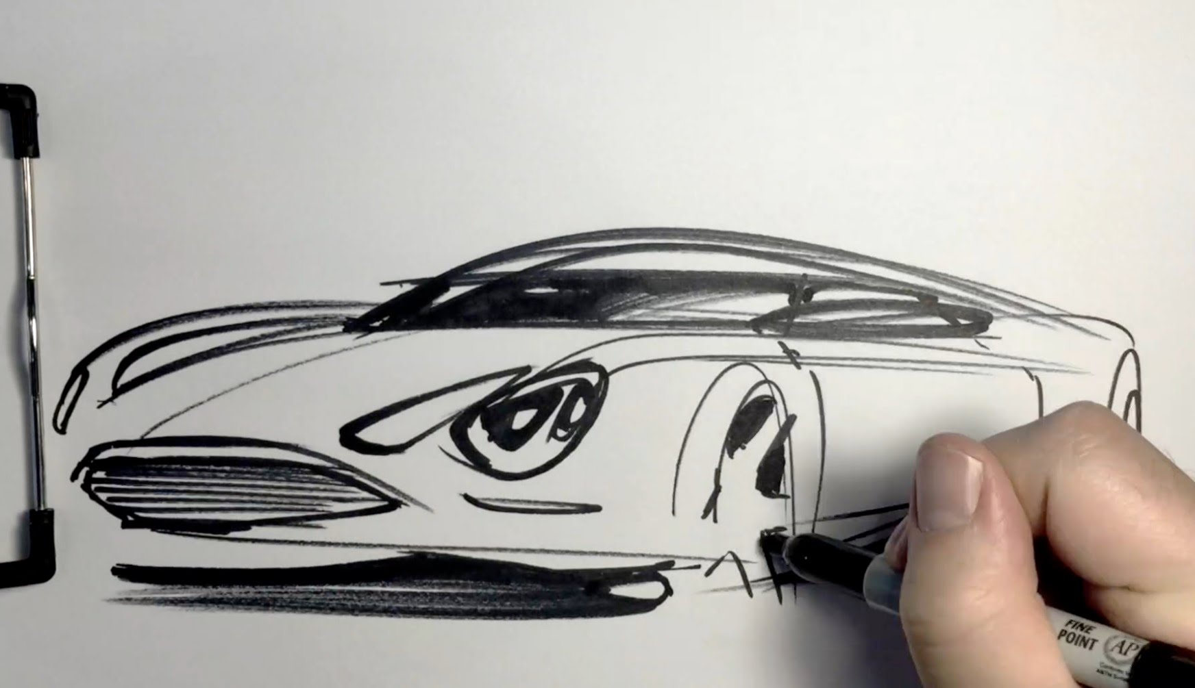 1744x1005 Thursday Night Sharpie Sketch Sports Car - Sharpie Sketch