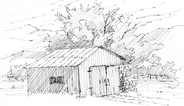 600x345 David King Studio More Ten Minute Sketches - Shed Sketch