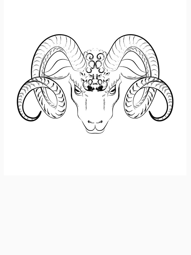 750x1000 Longhorn Sheep Head Sketch Unisex T Shirt By Gleolite Redbubble - Sheep Head Sketch