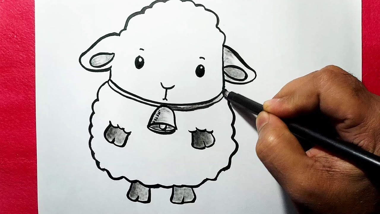 1280x720 How To Draw A Cute Sheep Cute And Beautiful Sheep Drawing - Sheep Sketch