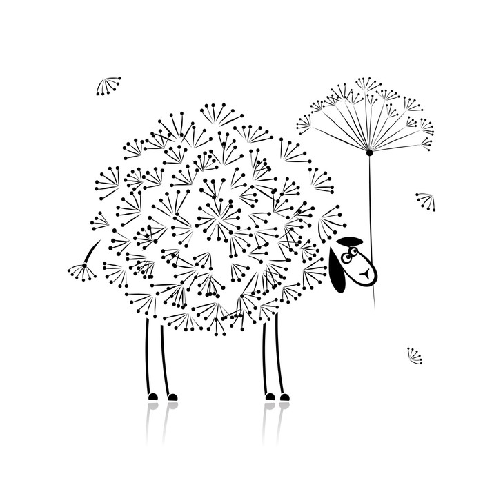700x700 Funny Sheep, Sketch For Your Design Wall Mural We Live - Sheep Sketch Images