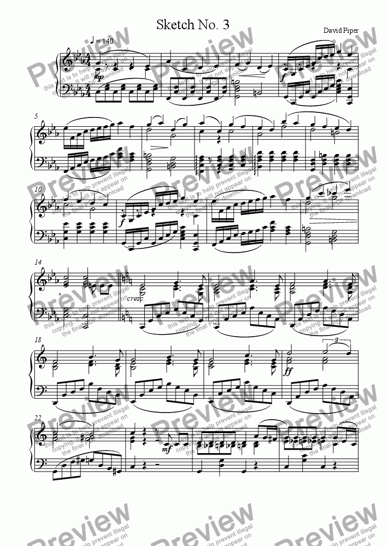 752x1064 Sketch No. 3 - Sheet Music Sketch