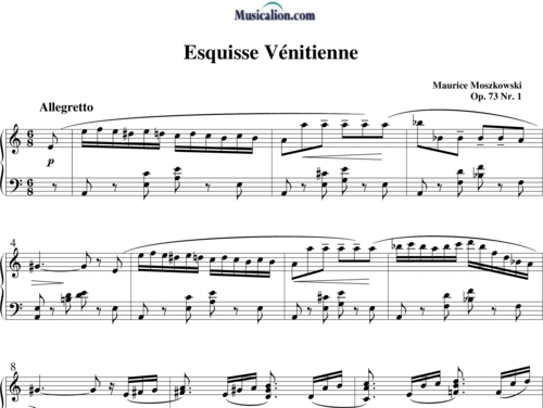 500x376 Venetian Sketch (Op. 73 No. 1) - Sheet Music Sketch