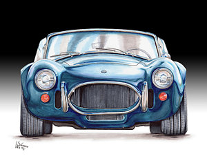 300x236 Ford Shelby Ac Cobra Drawing By Shannon Watts - Shelby Cobra Sketch