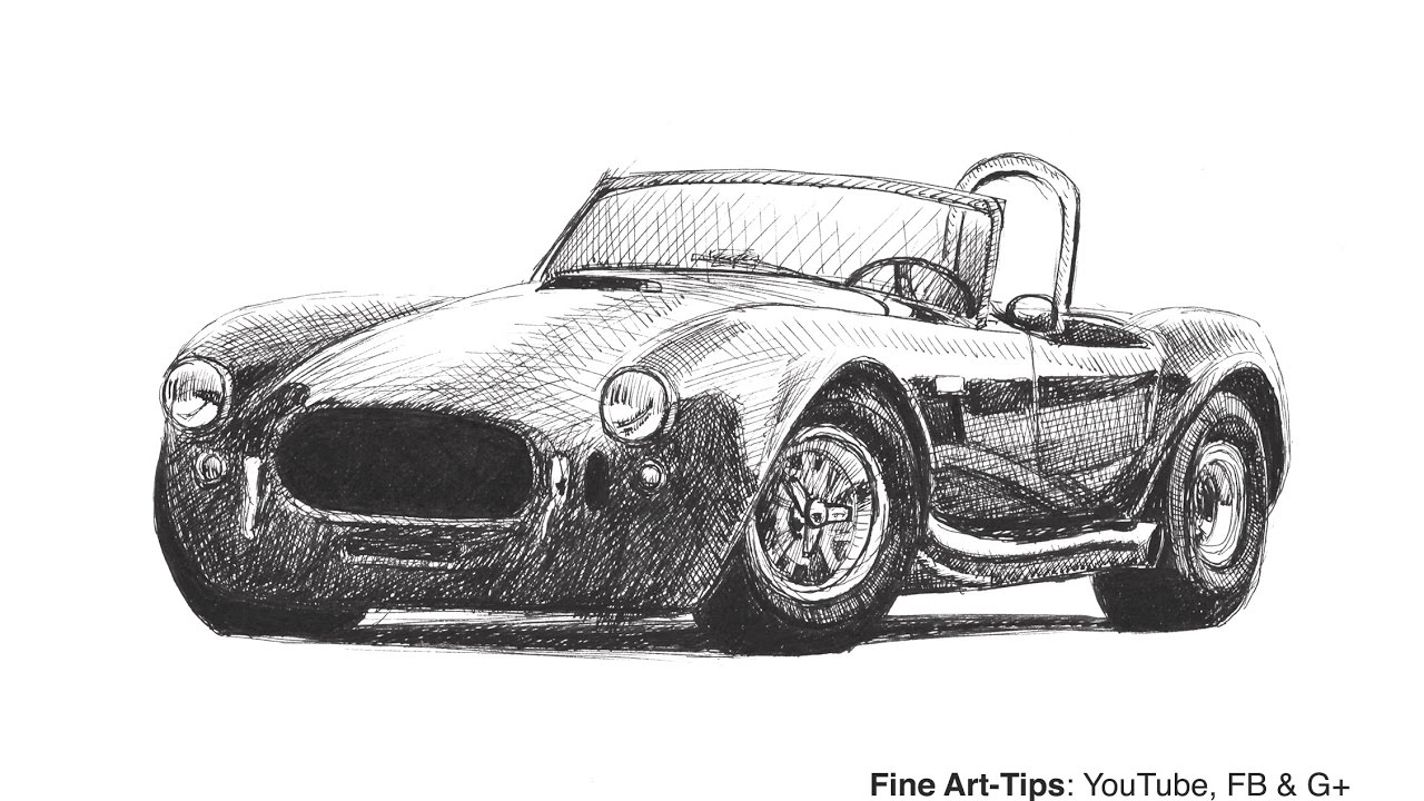 1280x720 How To Draw A Shelby Cobra Car - Shelby Cobra Sketch