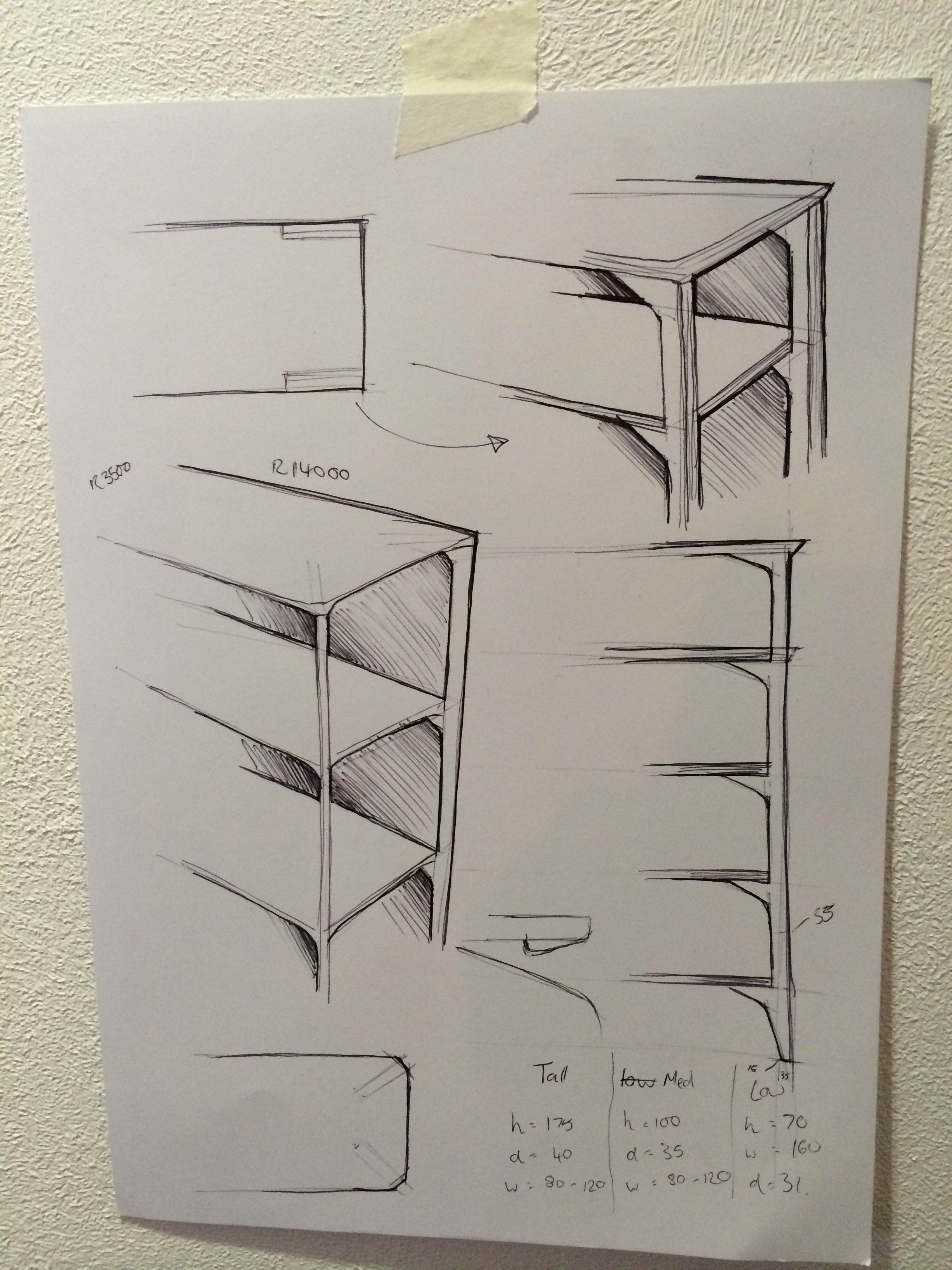 2448x3264 More Sketches.. This Time For A Shelving Unit - Shelf Sketch