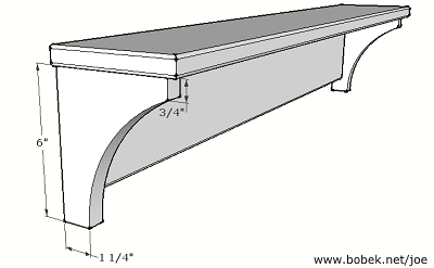 400x247 Coat Rack Shelf - Shelf Sketch