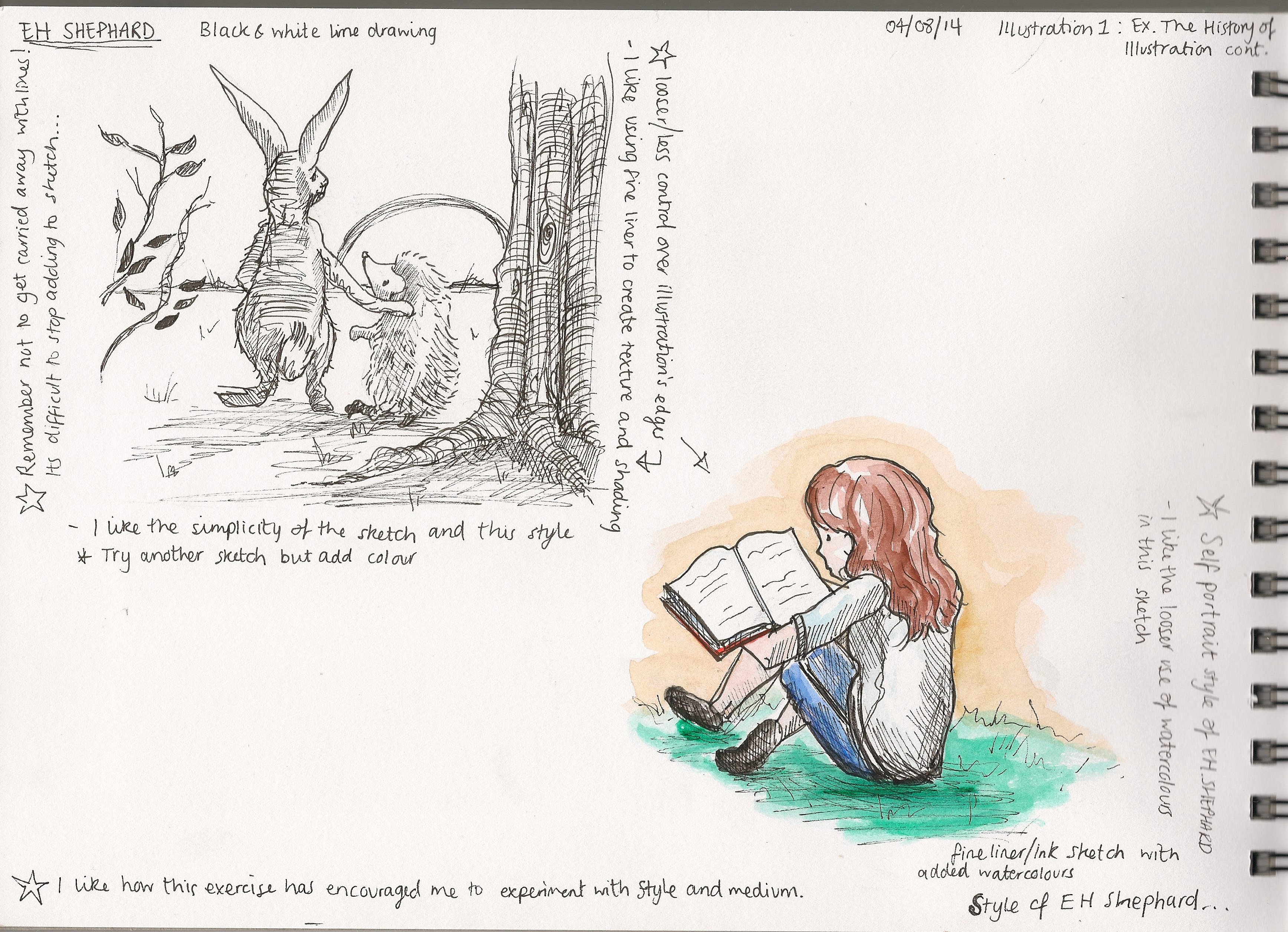 3471x2511 Exercise The History Of Illustration In The Style Of E.h. - Shepard Sketch