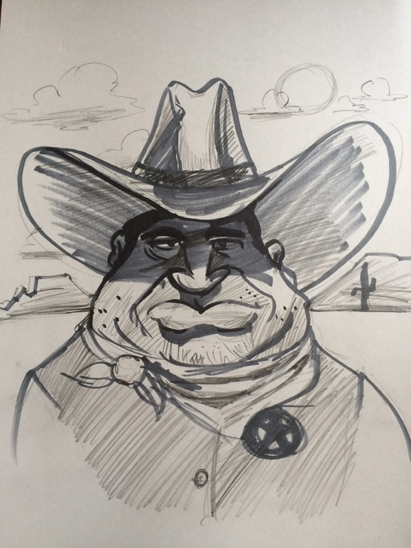 598x797 Random Cowboy Sheriff Cartoon - Sheriff Sketch