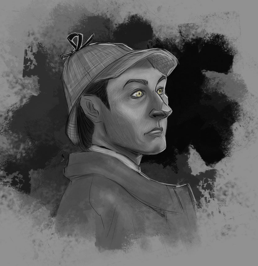 832x857 A Sketch Of Data As Sherlock Holmes. [Oc] Startrek - Sherlock Holmes Sketch