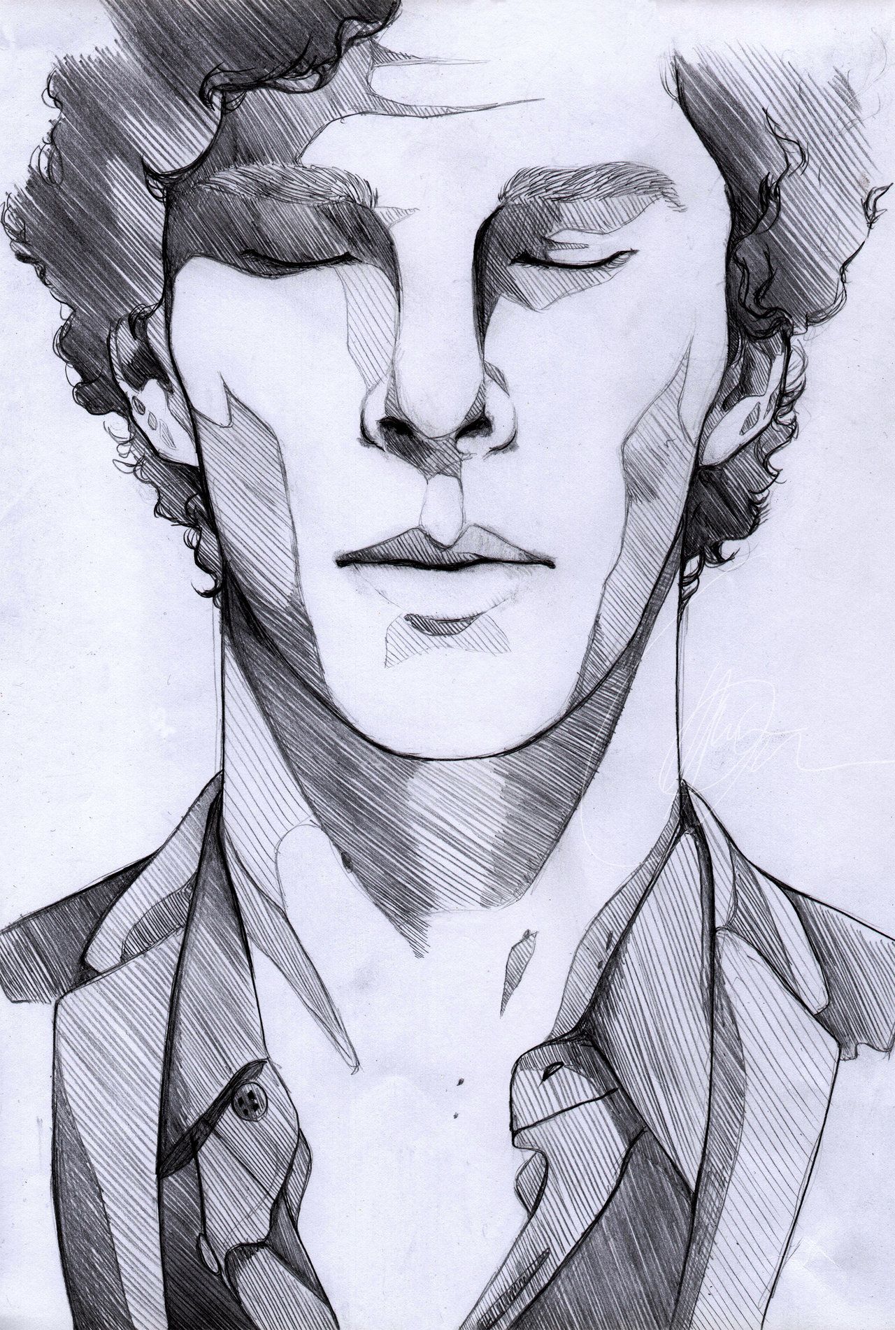 1280x1902 Sherlock Holmes Benedict Sketch - Sherlock Holmes Sketch