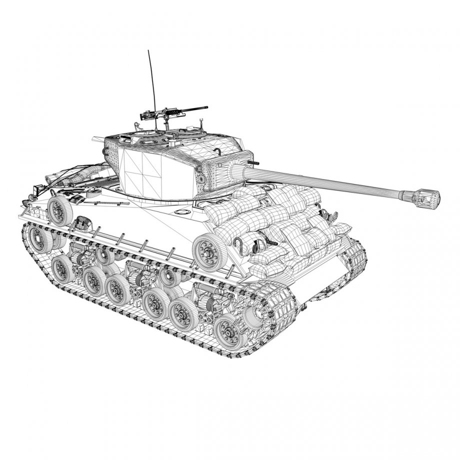 920x920 M4a3e8 Hvss Sherman - Sherman Tank Sketch