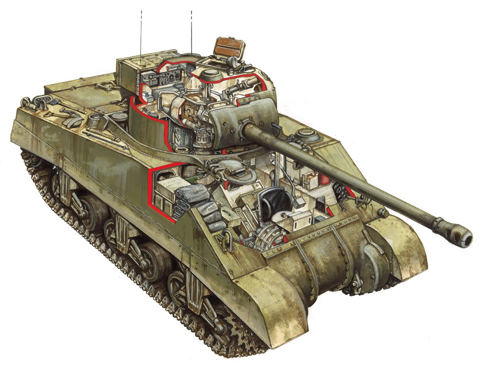 942x720 Tank Schematicslueprints - Sherman Tank Sketch