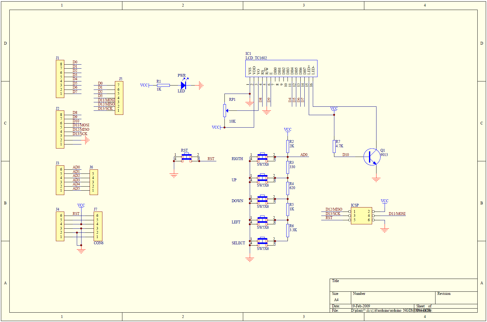 1560x1032 Arduino Lcd Shield Schematic - Shield Sketch