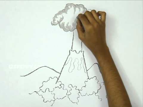 480x360 How To Draw A Volcano - Shield Volcano Sketch
