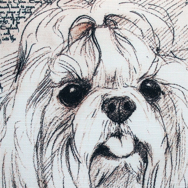 600x600 Shih Tzu Top Knot Dog Pillow 17x17 - Shih Tzu Sketch