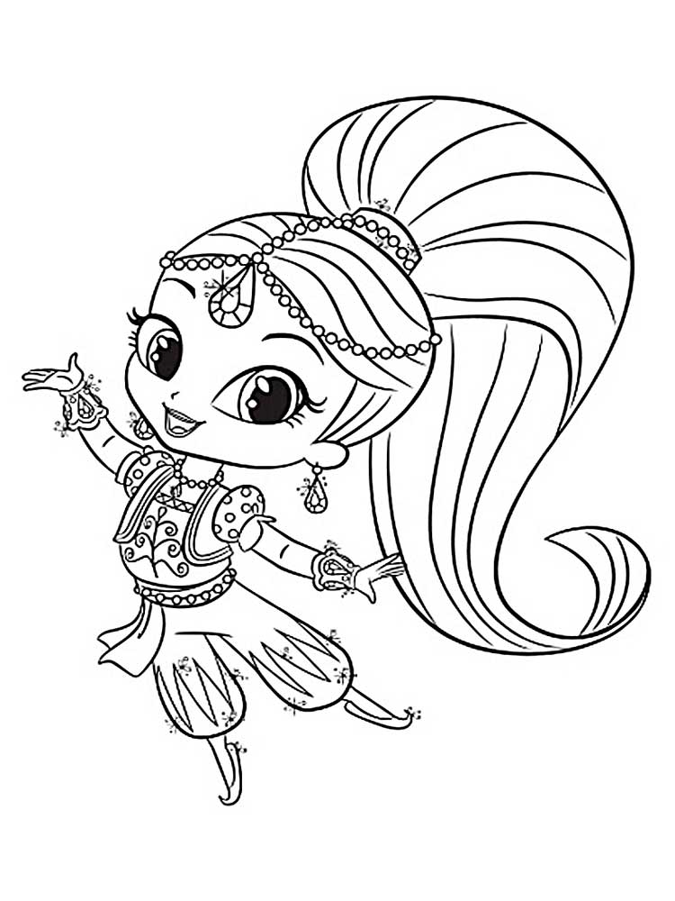 750x1000 Printable Shimmer And Shine Coloring Pages Collection Free - Shimmer And Shine Sketch