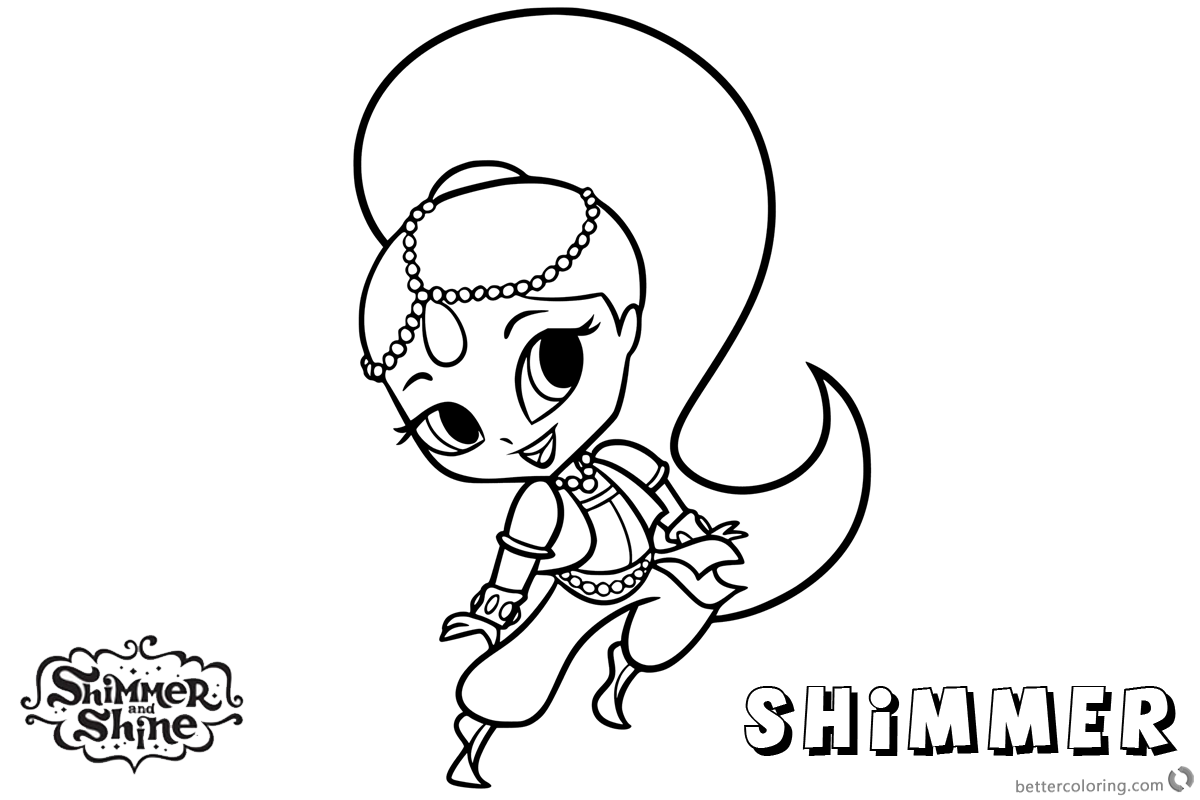 1200x800 Shimmer And Shine Coloring Pages Shimmer Lineart Picture - Shimmer And Shine Sketch