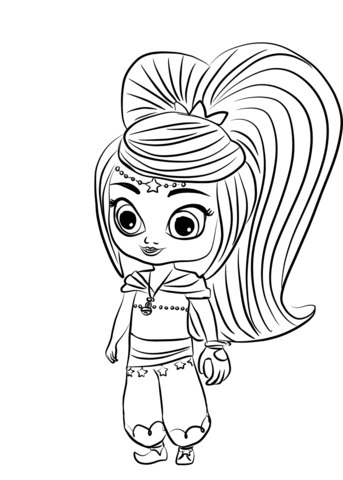 343x480 Coloring Shimmer And Shine - Shimmer And Shine Sketch