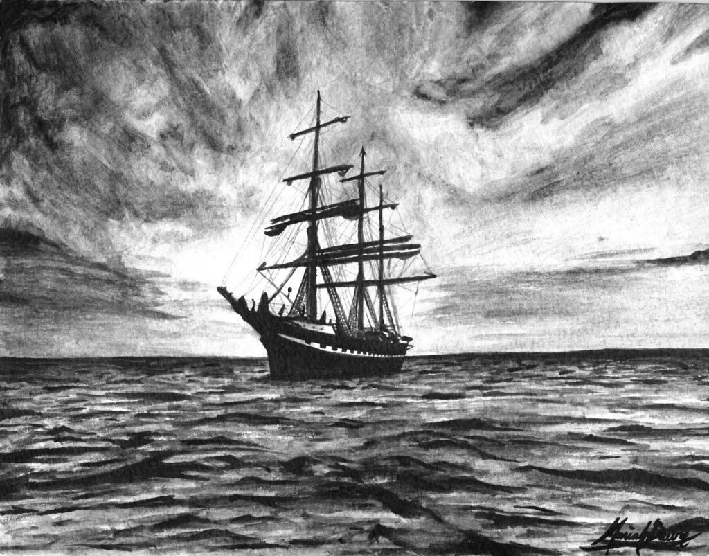 Ship Pencil Sketch at PaintingValley.com | Explore collection of Ship ...