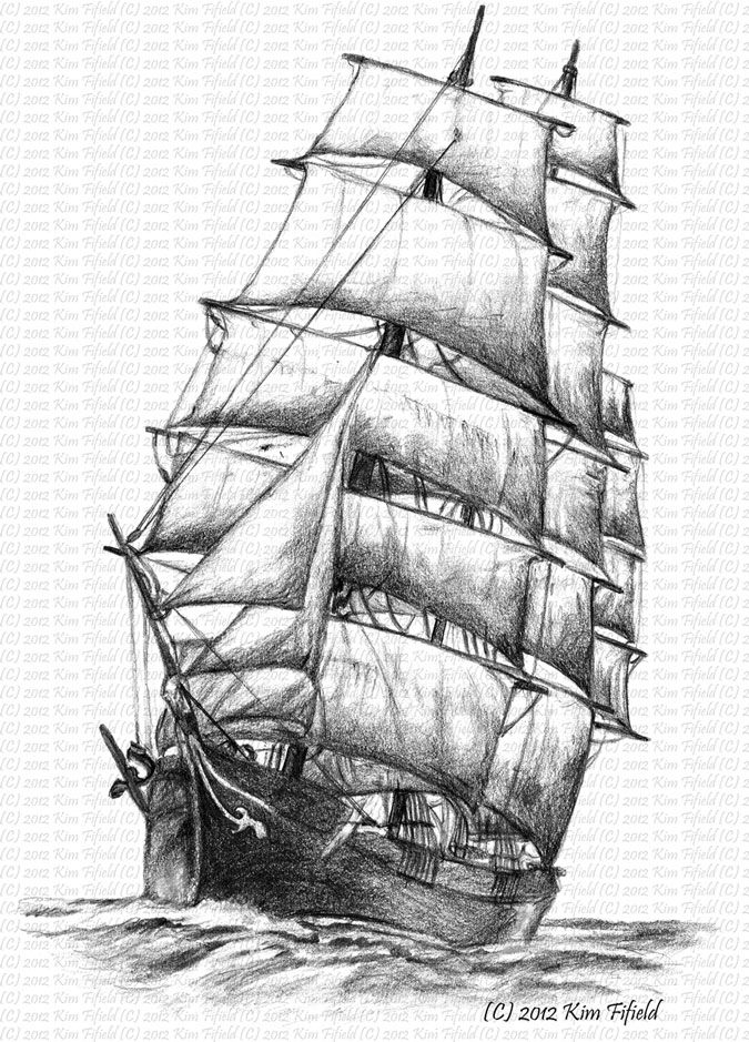 675x939 Pencil Drawing Of The Sailing Ship Windermere. Logo Redraw For - Ship Pencil Sketch