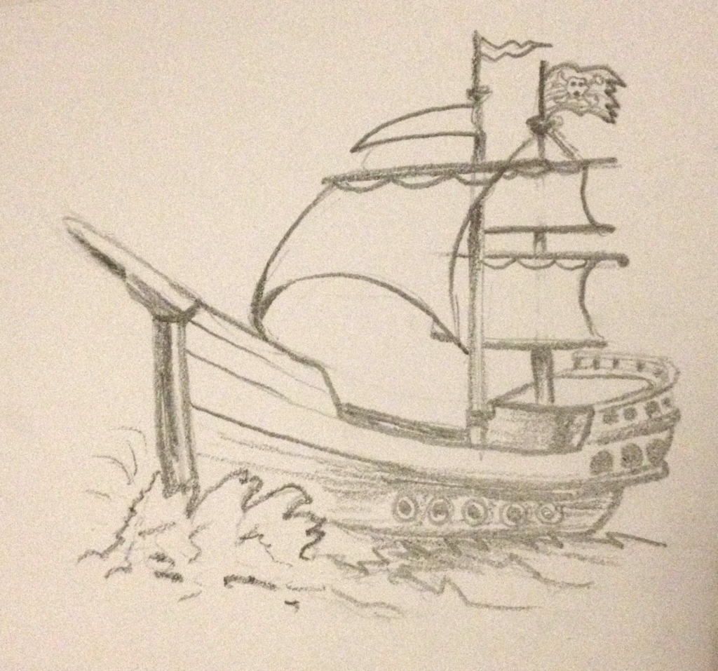 1024x957 Ship Sketch In Pencil Images Pirate Ship Pencil Drawing At - Ship Pencil Sketch