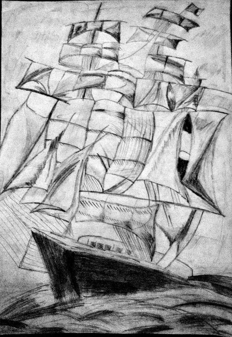 742x1077 Pencil Sketch Ship By Darkshadow12598 - Ship Pencil Sketch