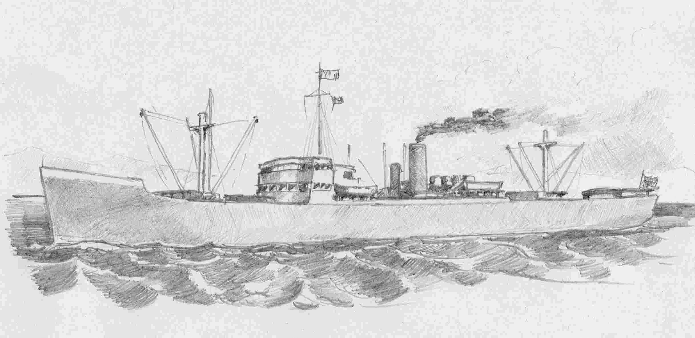 2434x1185 Filemv Empire Galahad Pencil Drawing.jpg - Ship Pencil Sketch