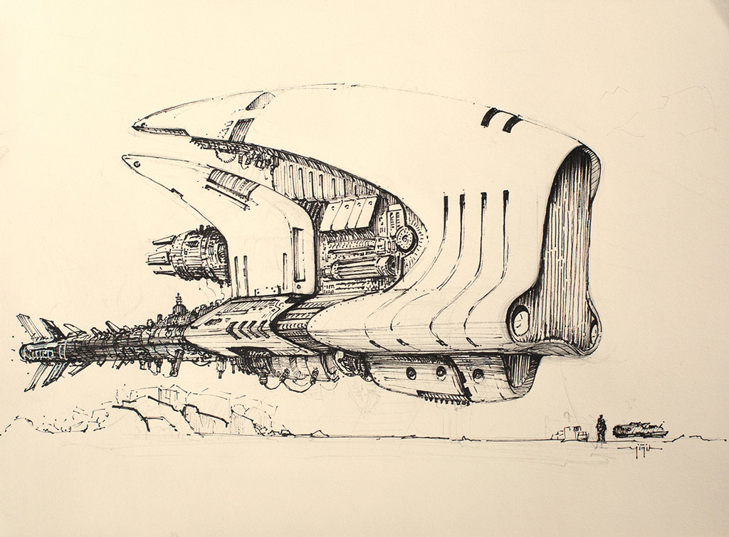 1024x755 Explorer Ship Sketch By Yigitkoroglu - Ship Sketch