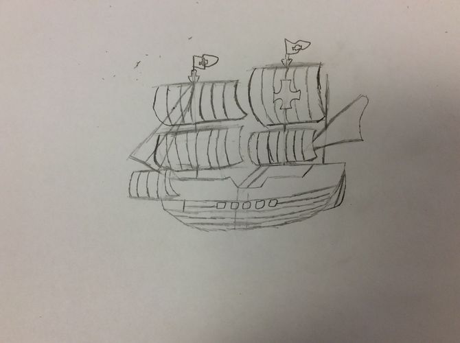 670x500 How To Draw A Ship (With Pictures) - Ship Sketch