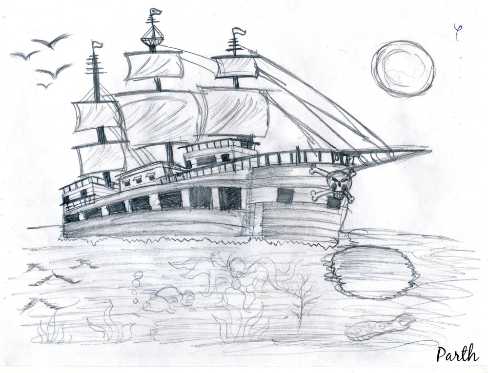 1000x765 Pirate Ship Sketch Pirate Ship Sketch Learning And Creativity Easy - Ship Sketch
