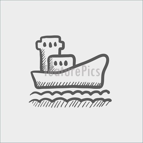 500x500 Cargo Container Ship Sketch Icon Stock Illustration I4684770 - Ship Sketch