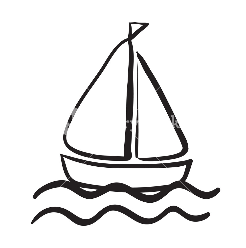 995x1000 Illustration Of A Ship Sketch On A White Background Royalty Free - Ship Sketch Images