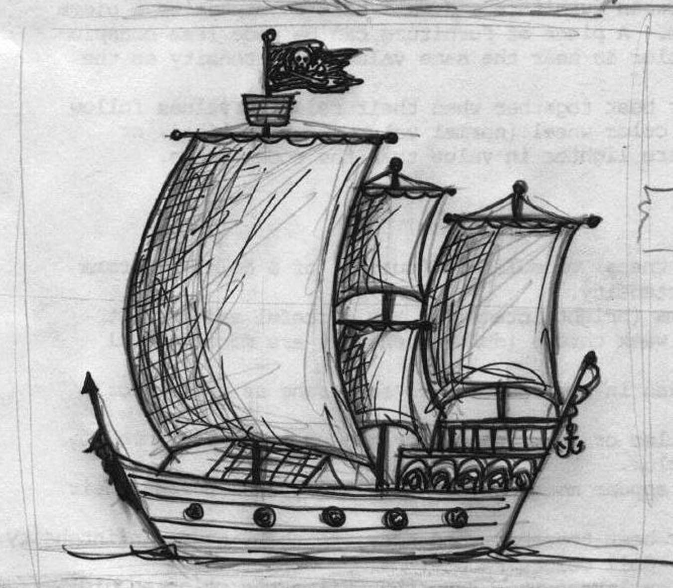 1350x1179 Ship Sketch By Sam Villasenor Art In 2018 Sketches - Ship Sketch Images