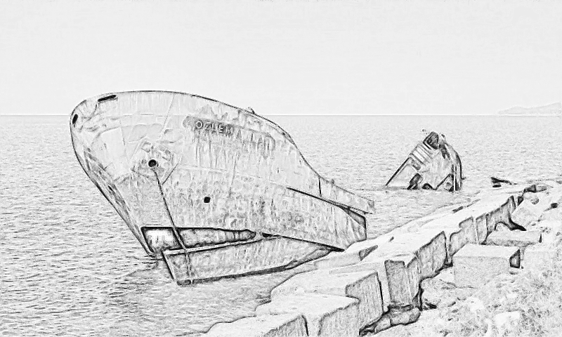 800x480 Shipwreck Batumi, Sketch By Awesome Sketches - Shipwreck Sketch