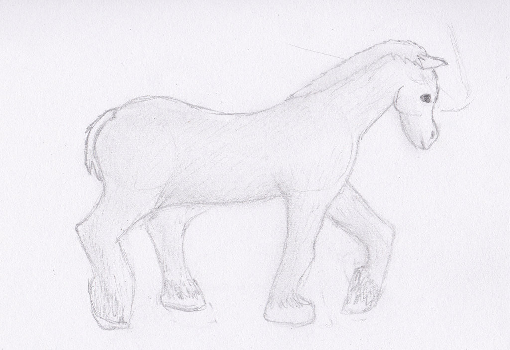 1024x704 Shire Horse Sketch By Pixelmane - Shire Horse Sketch